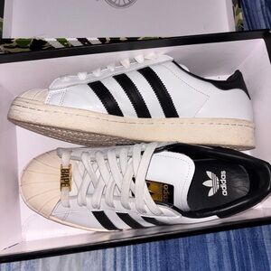 Bape Men's White and Black Sneakers